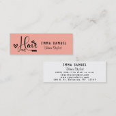 Minimaal Elegant Perzik Koraal Haarstylist Mini Visitekaartje (Voorkant / Achterkant)