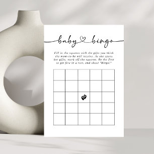 Minimaal Elegant Script Baby Bingo Baby shower Spe Kaart