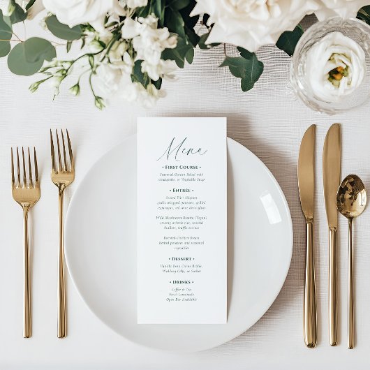 Minimaal Elegant Script Bruiloft Menu