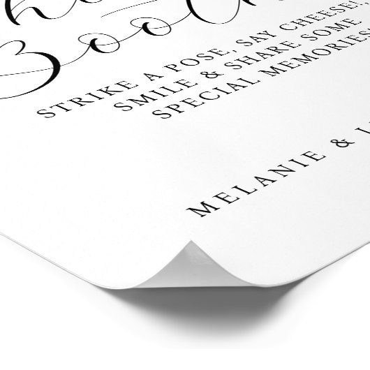 Minimaal Elegant script en monogram voor foto Boot Poster (Hoek)