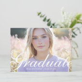 Minimaal Elegant Script Foto Afstuderen Aankondiging (Staand voorkant)