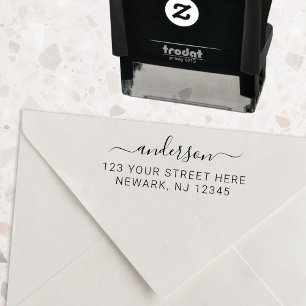 Minimaal Elegant Script Return-adres Zelfinktende Stempel