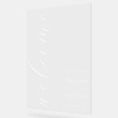 Minimaal Elegant Script Transparant Huwelijk Welko Acryl Bord (Hoek)