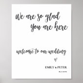 Minimaal elegant script welkom bij ons huwelijk poster (Voorkant)