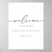 Minimaal Elegant Script Welkome Weddenschap Poster (Voorkant)