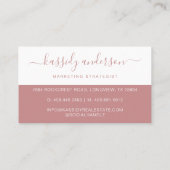 Minimaal elegant script zakelijk logo tweekleurig visitekaartje (Achterkant)
