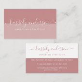 Minimaal elegant script zakelijk logo tweekleurig visitekaartje (Voorkant / Achterkant)