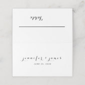 Minimaal Elegant Script Zwart Wit Namen Bruiloft (Buitenkant ongevouwen)