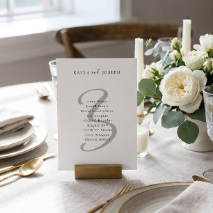 Minimaal Elegant Trouwtafel Nummer 3 Vet Kaart