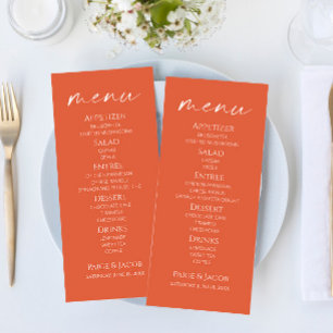 Minimaal Elegant Verona Sunset Wedding Food Menu