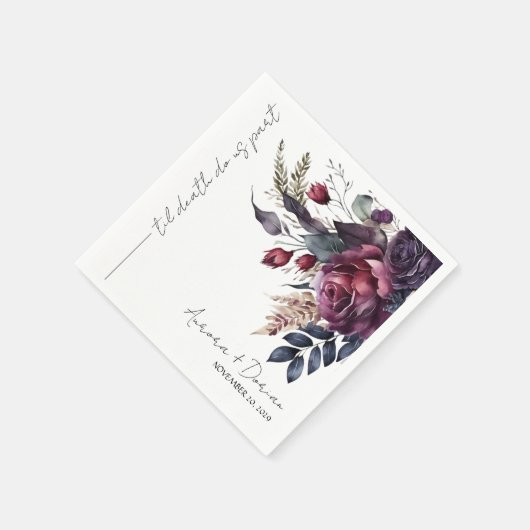 Minimaal Elegant Waterverf Bloemen Bruiloft Servet (Hoek)