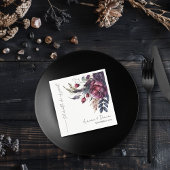 Minimaal Elegant Waterverf Bloemen Bruiloft Servet