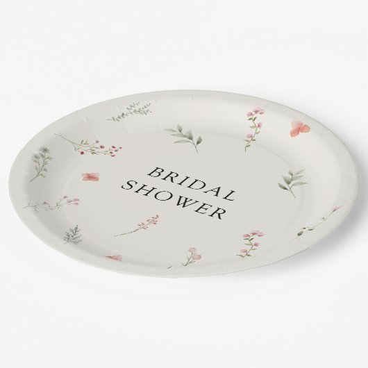 Minimaal Elegant Wildflower Budget Vrijgezellenfee Papieren Bordje (Gekanteld)