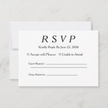 Minimaal Elegant Wit RSVP
