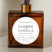 Minimaal Elegant Zwart Wit Rond Kaarsenpotje Label