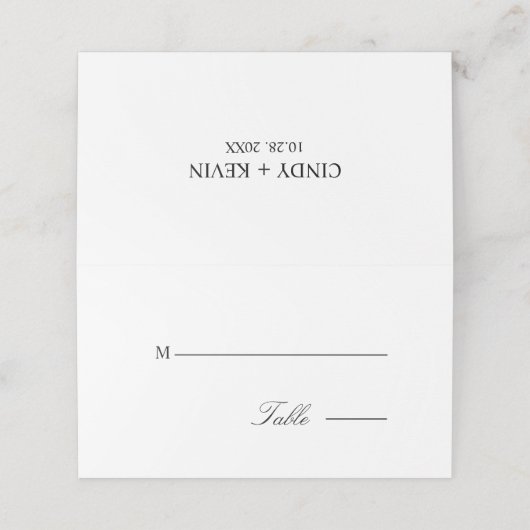 Minimaal Elegant Zwart & Wit Script Bruiloft (Buitenkant ongevouwen)