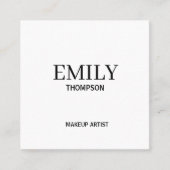 Minimaal Elegant Zwart Wit Vierkante Visitekaartje (Voorkant)