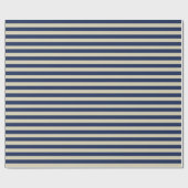 Minimaal Elegante Marine Beige Stripes Cadeaupapier (Vlak)