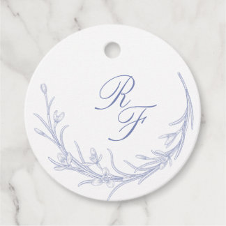 Minimaal en Chic Blue Wedding Monogrammen Klassiek Bedankjes Labels