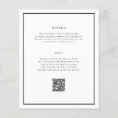Minimaal en Chic Budget QR Code Huwelijksuitnodigi (Achterkant)