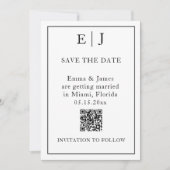 Minimaal en Chic | Foto QR Code Weddenschap Save The Date (Voorkant)