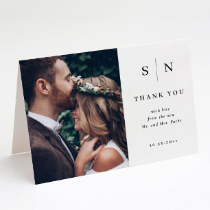 Minimaal en Chic Foto van Wedding Bedankkaart