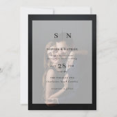 Minimaal en Chic | Geframed Overlay Wedding met fo Kaart (Voorkant)