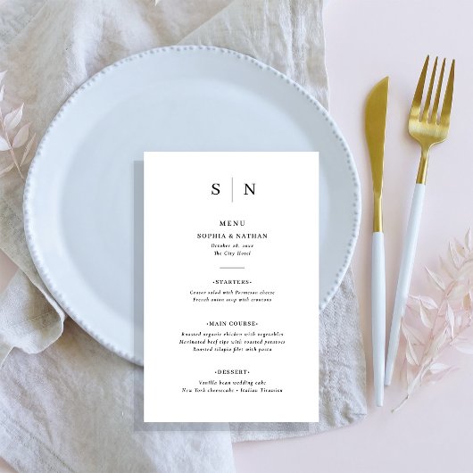 Minimaal en Chic | Menu Zwart-witbruiloft