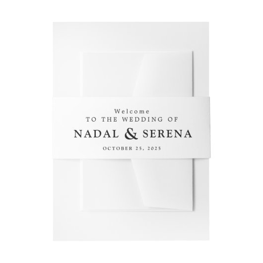 Minimaal en Chic | Monogram zwart-wit Uitnodigingen Wikkel (Voorkant Voorbeeld)