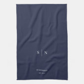 Minimaal en Chic | Monogramdatum marine Theedoek (Verticaal)