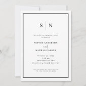 Minimaal en Chic | QR-code van Engagement Party Kaart (Voorkant)