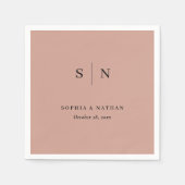 Minimaal en Chic | Terracotta en Black Wedding Servet (Voorkant)