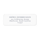 Minimaal en Chic | White en Navy Blue Etiket (Voorkant)