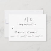 Minimaal en Chic | ZWART en WIT RSVP Kaarten (Voorkant)