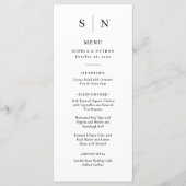Minimaal en Chic | Zwarte en witte bruiloft Menu (Voorkant)