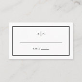 Minimaal en Chic | Zwarte en Witte Trouwkaart Plaatskaartje (Voorkant)