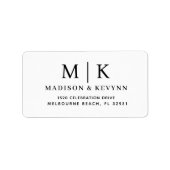 Minimaal en chique | Bruiloft retour adres label (Voorkant)