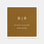 Minimaal en chique | Bruine bruiloft servet met wi (Voorkant)