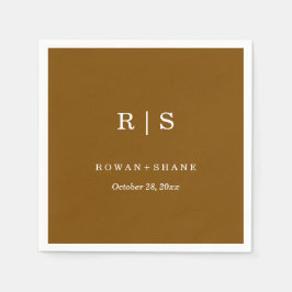 Minimaal en chique | Bruine bruiloft servet met wi