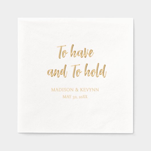 Minimaal en chique | Huwelijk hebben en houden Folie Servetten (Voorkant)