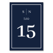 Minimaal en chique | Marine Blauw met Border Weddi Kaart (Voorkant)