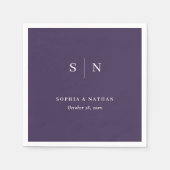 Minimaal en chique | Paarse bruiloft Servet (Voorkant)