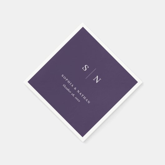 Minimaal en chique | Paarse bruiloft Servet (Hoek)
