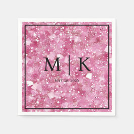 Minimaal en chique | Pastel Roze Glitter bruiloft Servet