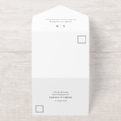 Minimaal en chique | QR Code Trouwen Gouden Folie All In One Uitnodiging (Buiten)