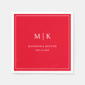 Minimaal en chique rood | bruiloftsservetten servet (Voorkant)