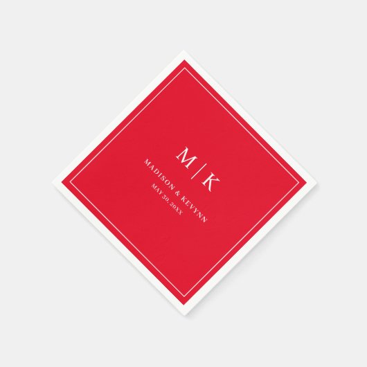 Minimaal en chique rood | bruiloftsservetten servet (Hoek)