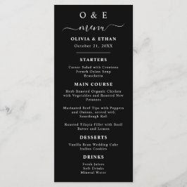 Minimaal en chique | Zwart-wit bruiloft Menu