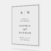 Minimaal en chique | Zwarte tekst bruiloft welkom Acryl Bord (Hoek)