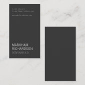 Minimaal en modern donkergrijs Visitekaartje (Voorkant / Achterkant)